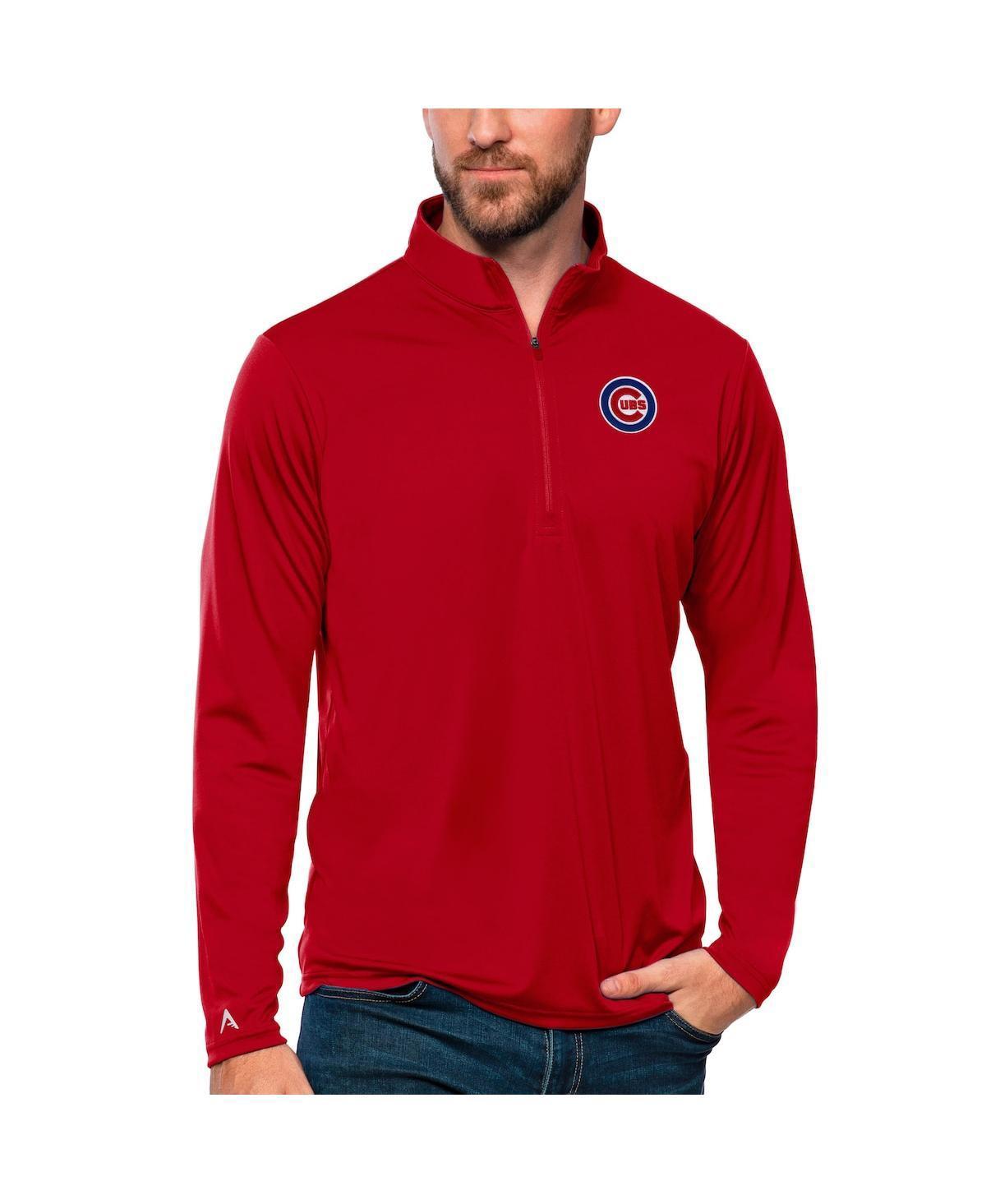 Antigua Mens Red Chicago Cubs Tribute Quarter-Zip Pullover Top Product Image