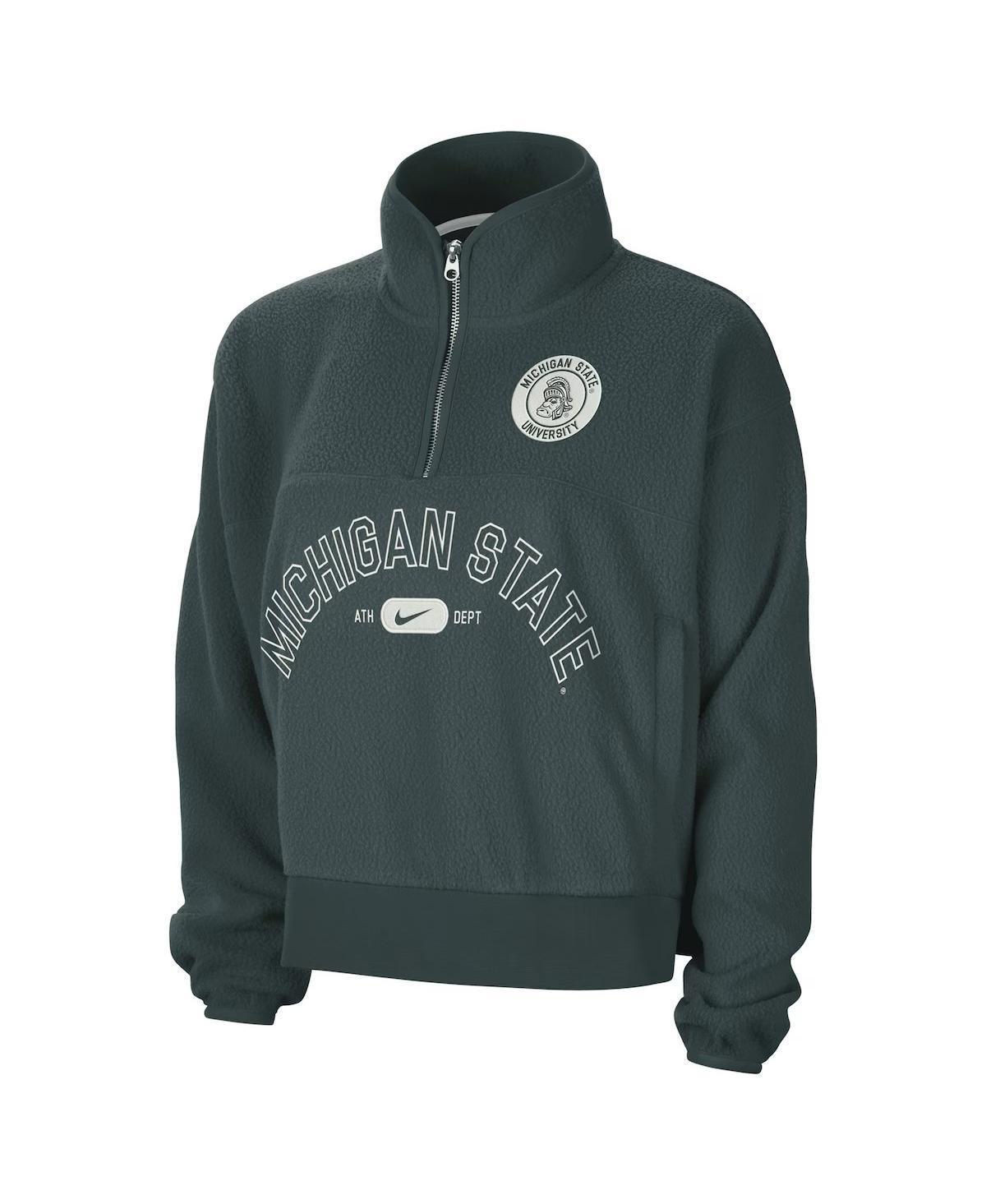 NIKE Men's Green Michigan State Spartans Fly Fleece Quarter-zip Jacket In Progr,blac Product Image