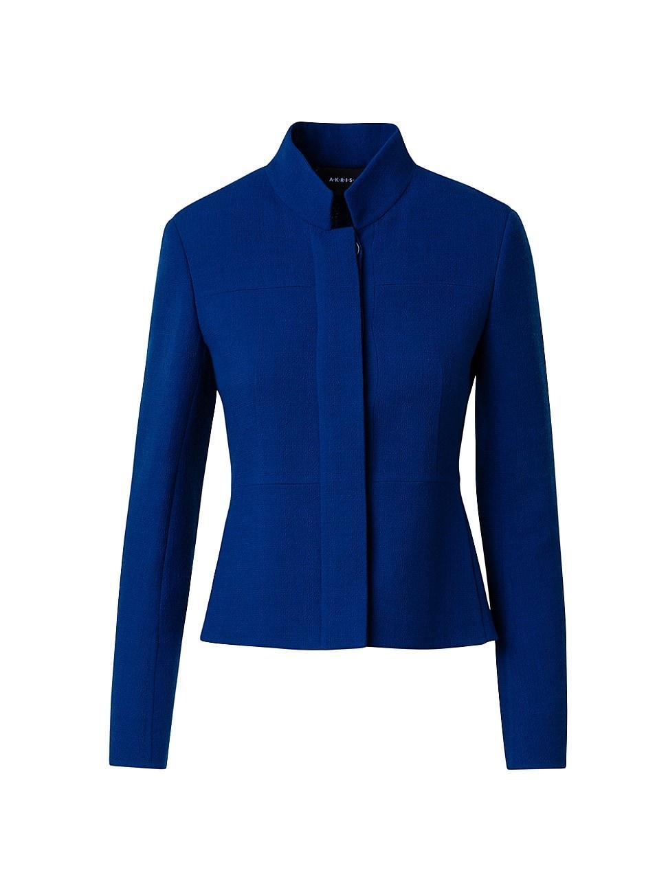 Akris Stand Collar Virgin Wool Crepe Jacket Product Image