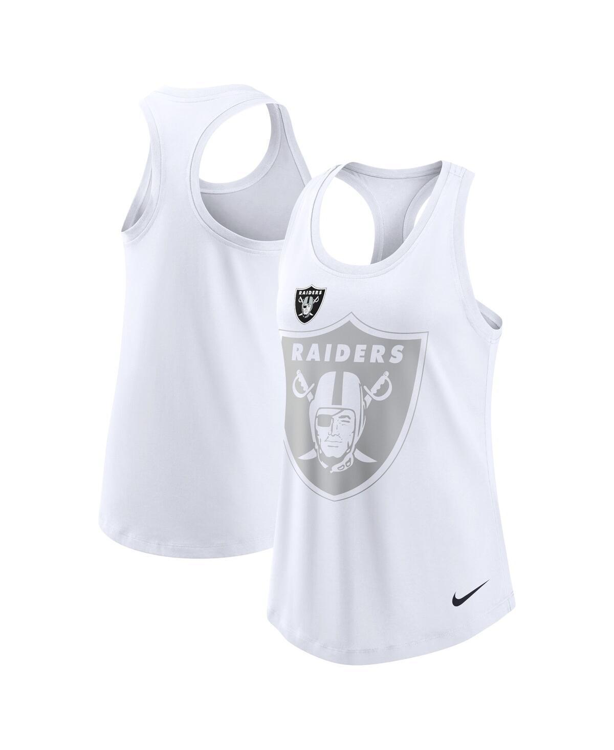 Womens Nike White Las Vegas Raiders Tri-Blend Scoop Neck Racerback Tank Top Product Image