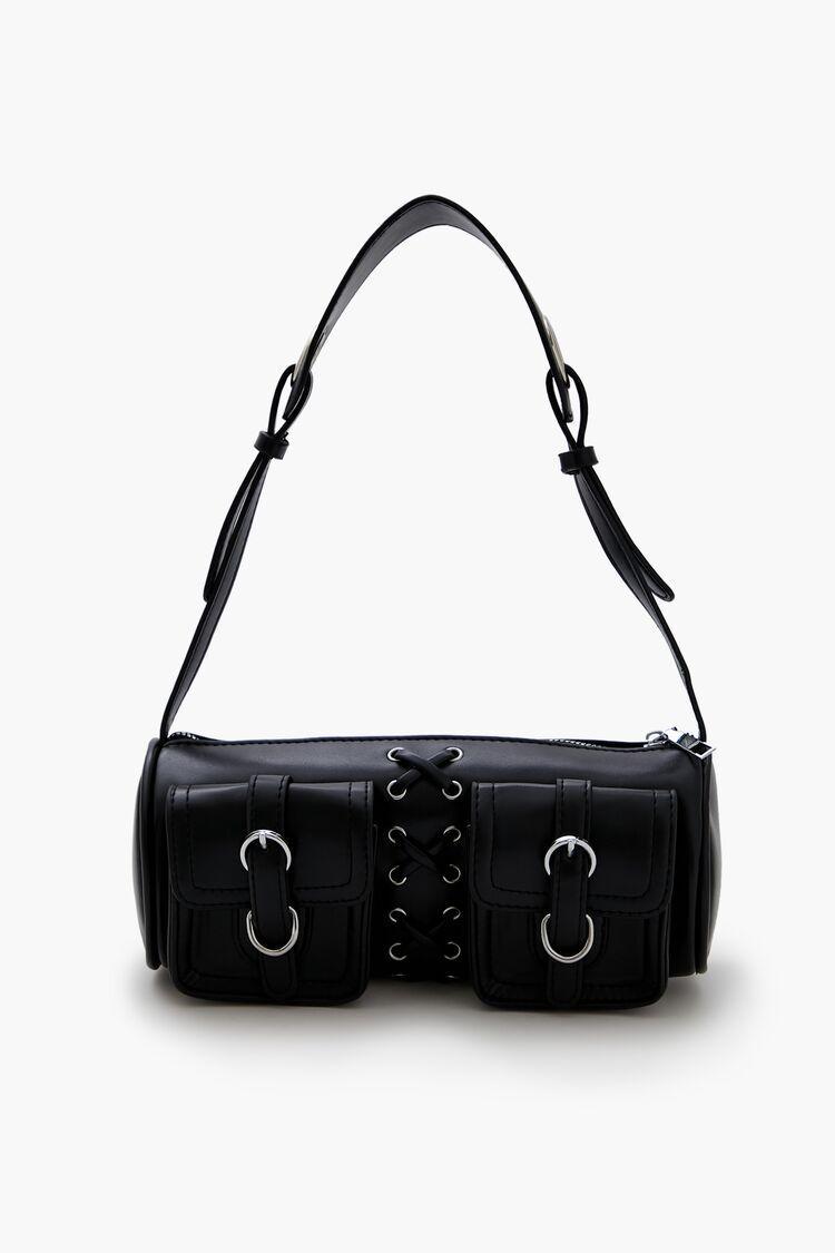 Lace-Up Faux Leather Barrel Bag | Forever 21 Product Image