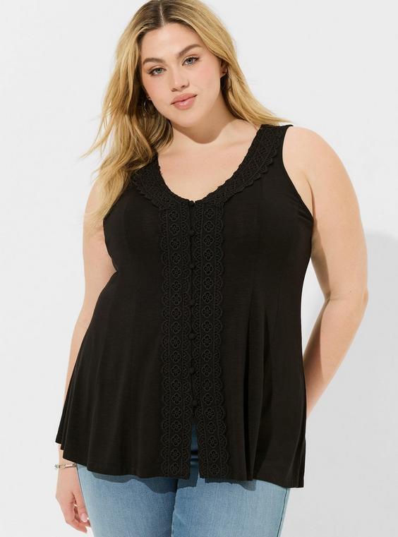 Slub V-Neck Button Front Fit And Flare Top Product Image