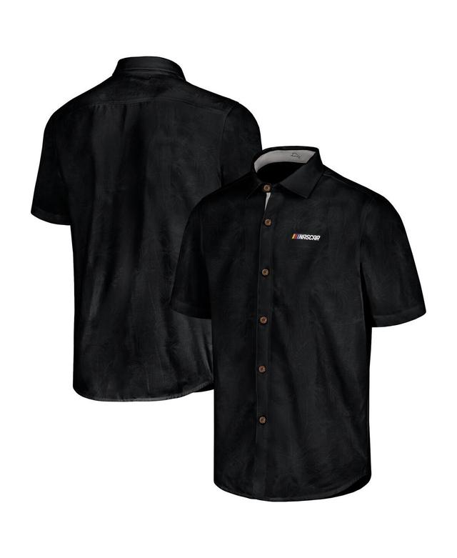 Tommy Bahama Mens Black Dale Earnhardt Sport Coconut Point Palm Vista IslandZone Button-Up Camp Shirt Product Image