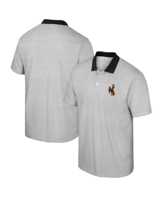 Mens Colosseum White Utah Utes Print Stripe Polo Product Image