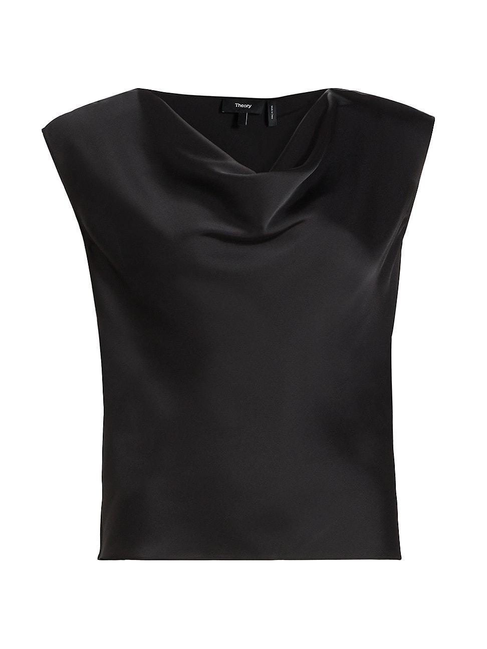 Womens Cowl Neck Satin Top Product Image