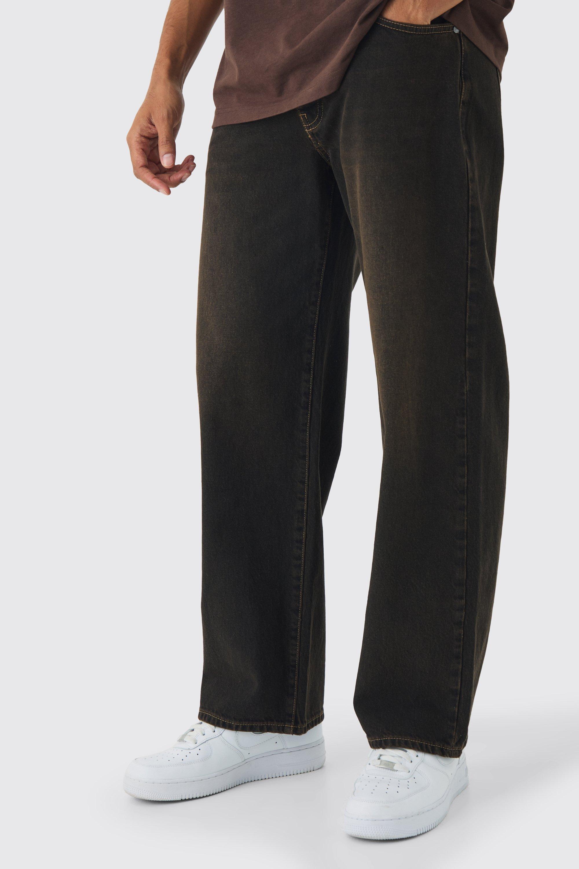 Relaxed Fit Washed Tinted Jeans | boohooMAN USA Product Image