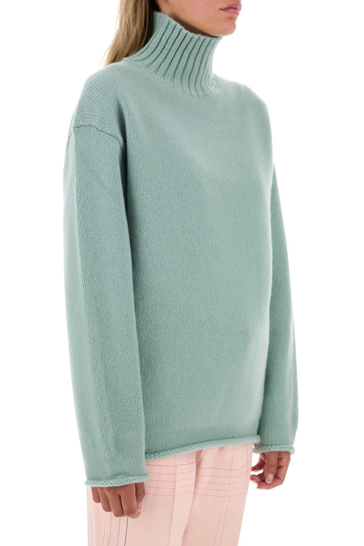 Sea Green Cashmere Sweater In Mint Product Image