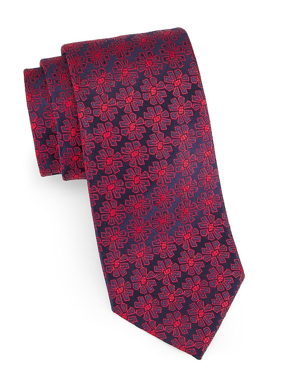 Mens Flower Medallion Silk Tie Product Image