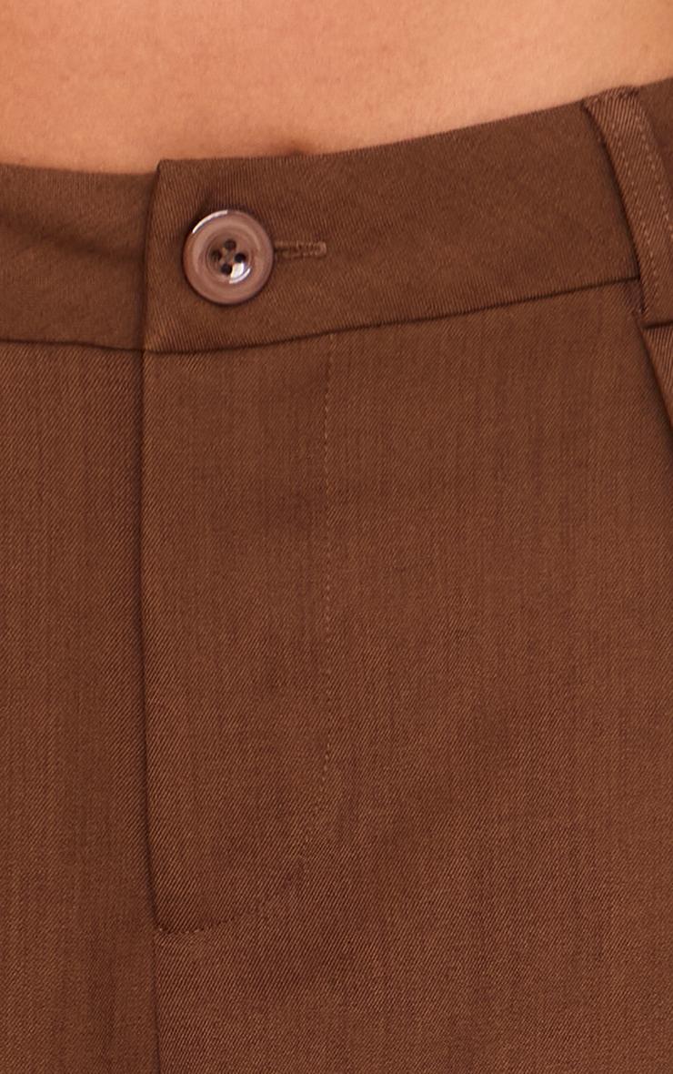 Chocolate Tailored Woven Straight Leg Pants Product Image