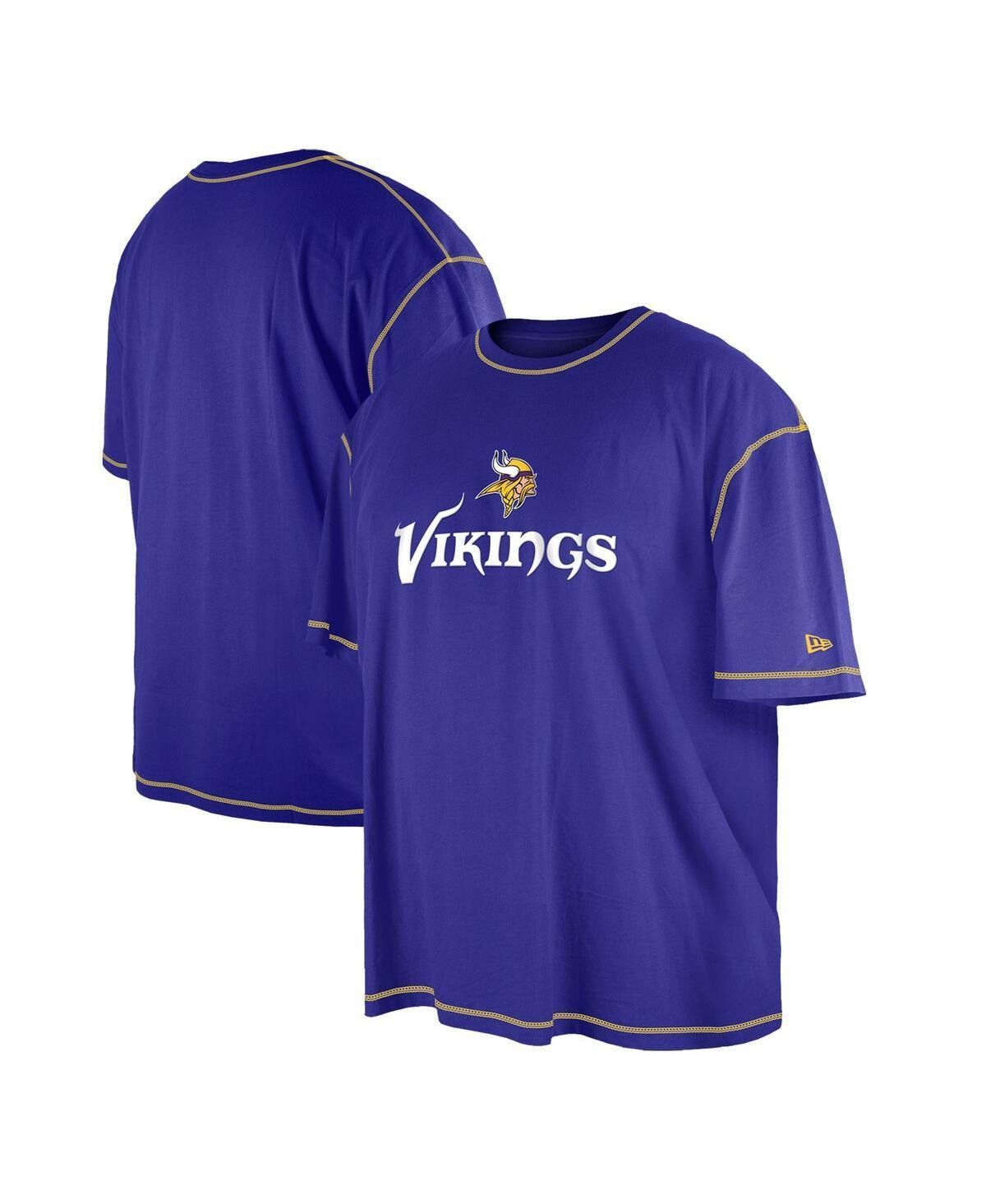 Mens New Era Purple Minnesota Vikings Third Down Big and Tall Puff Print T-shirt Product Image