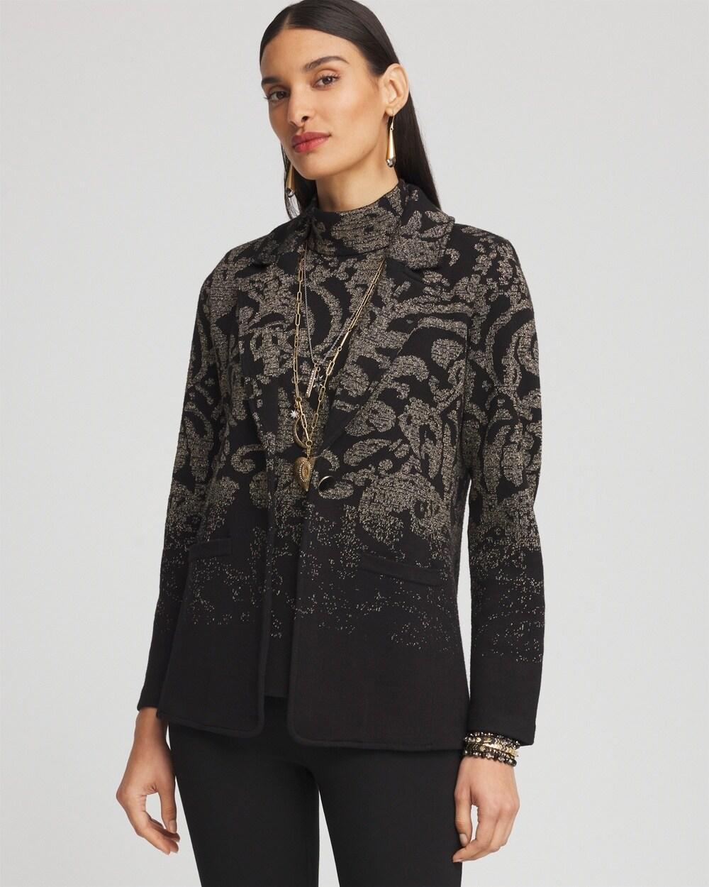 Metallic Jacquard Sweater Blazer Product Image