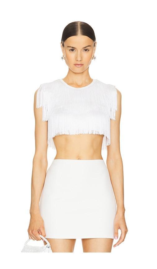 Midriff Sleeveless Fringe Tee product image