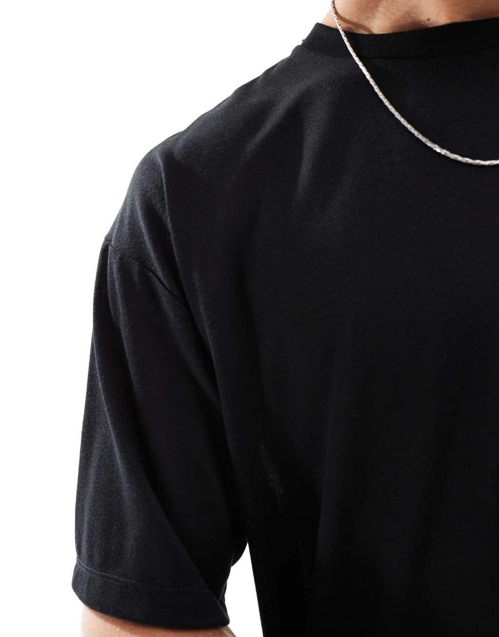 ASOS 4505 quick dry performance mesh t-shirt in black Product Image