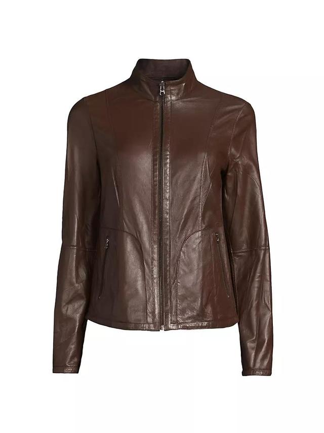 Reversible Suede-Leather Zip-Up Jacket Product Image