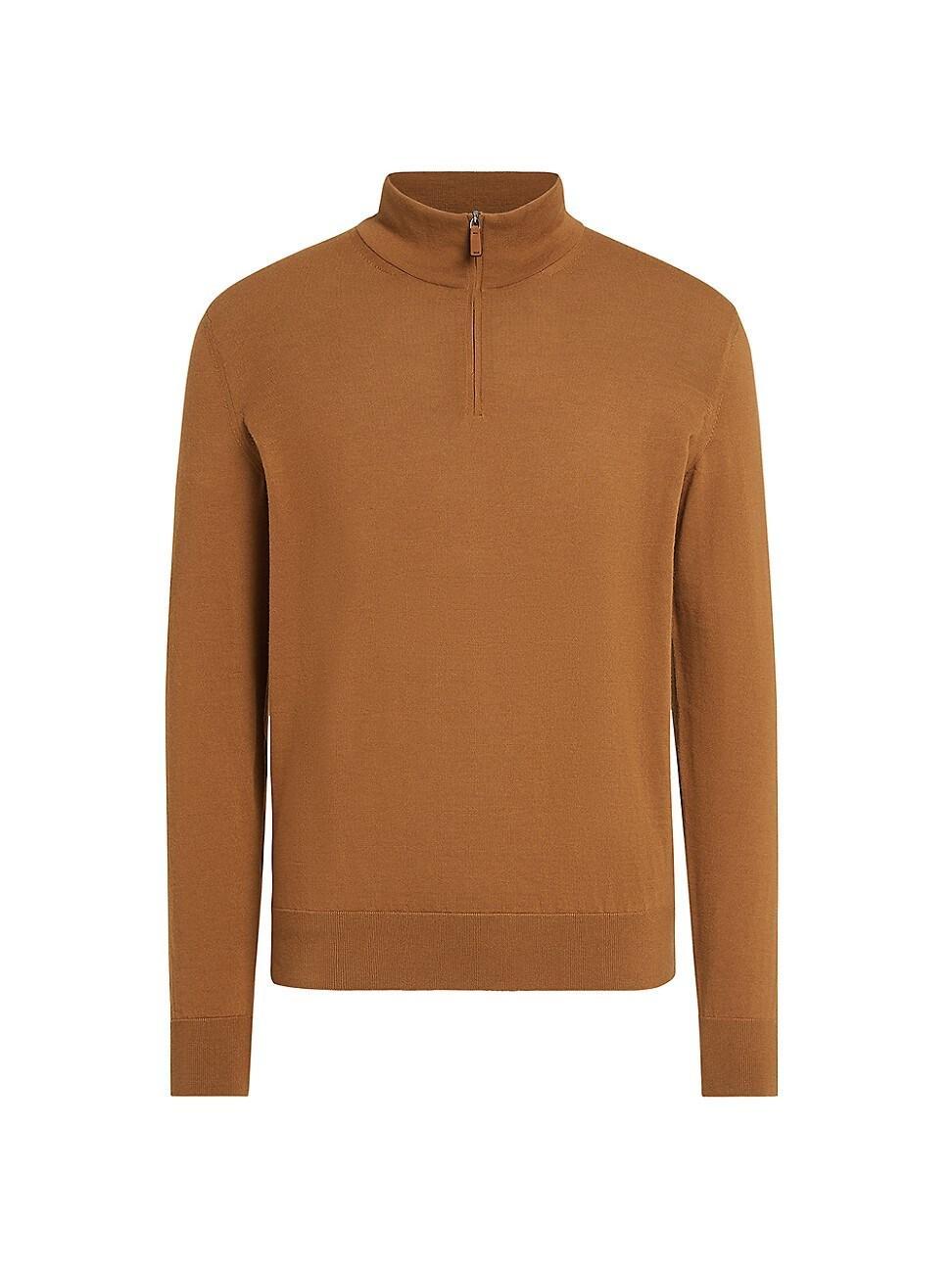 Mens Zip Mock Neck Sweater Product Image