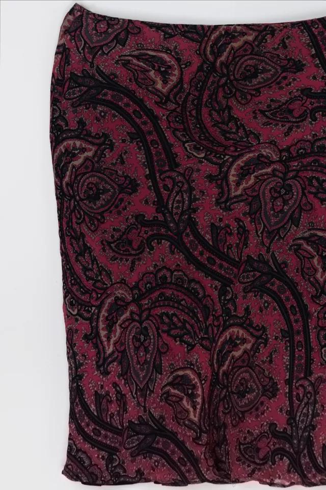 Vintage Y2k Paisley Printed Midi Skirt Product Image