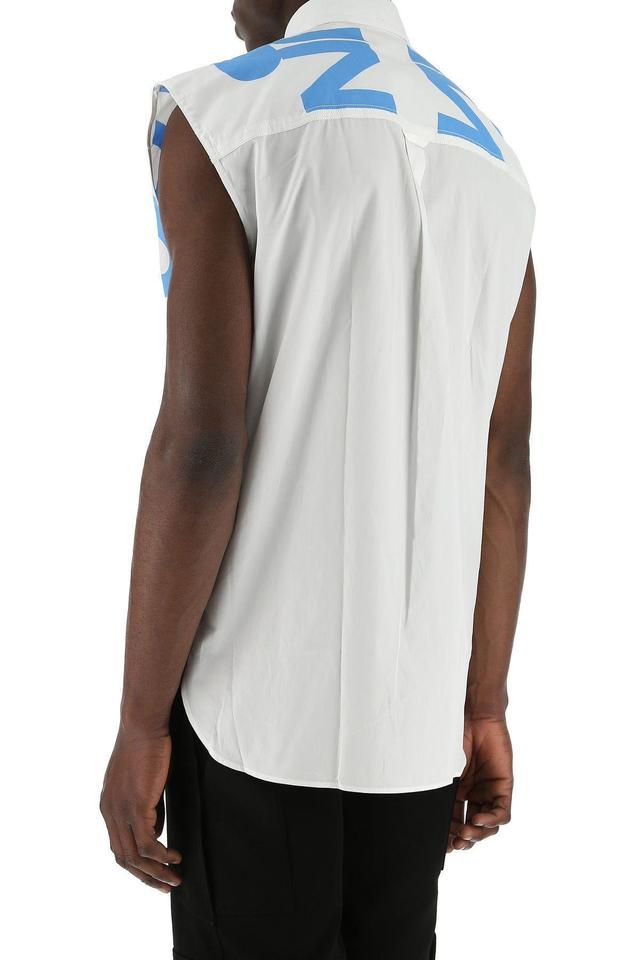 BURBERRY Light Blue Universal Passport Sleeveless Shirt In Blue Topaz Product Image