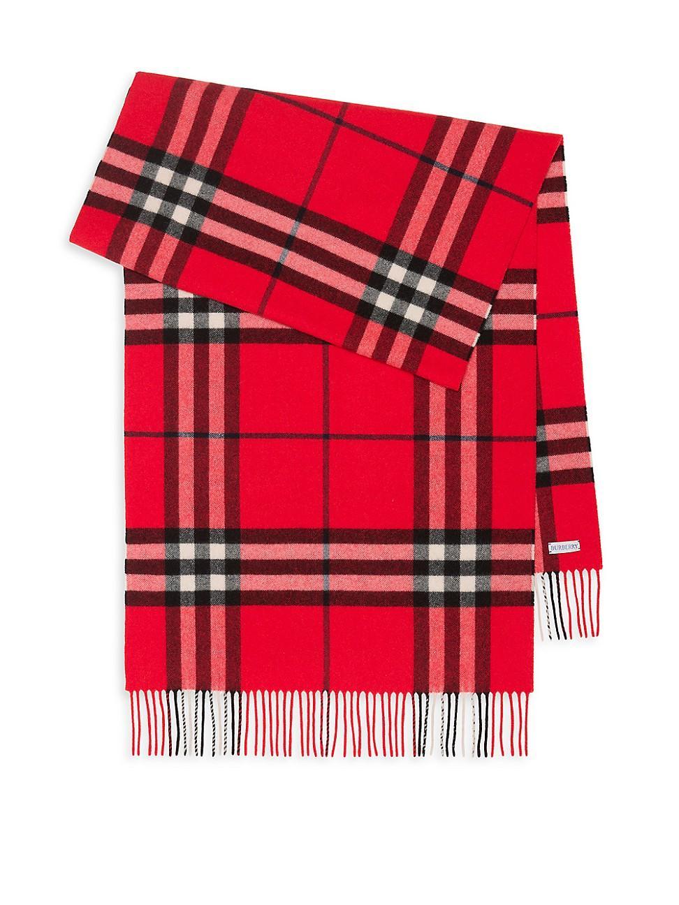 Womens Check Cashmere Scarf Product Image