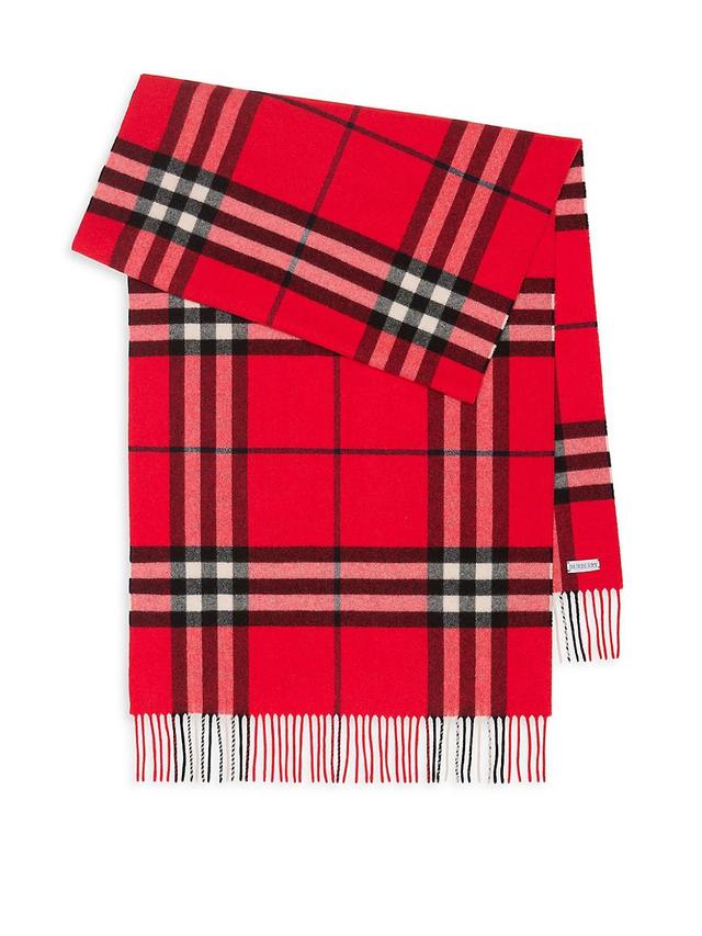 Womens Check Cashmere Scarf Product Image