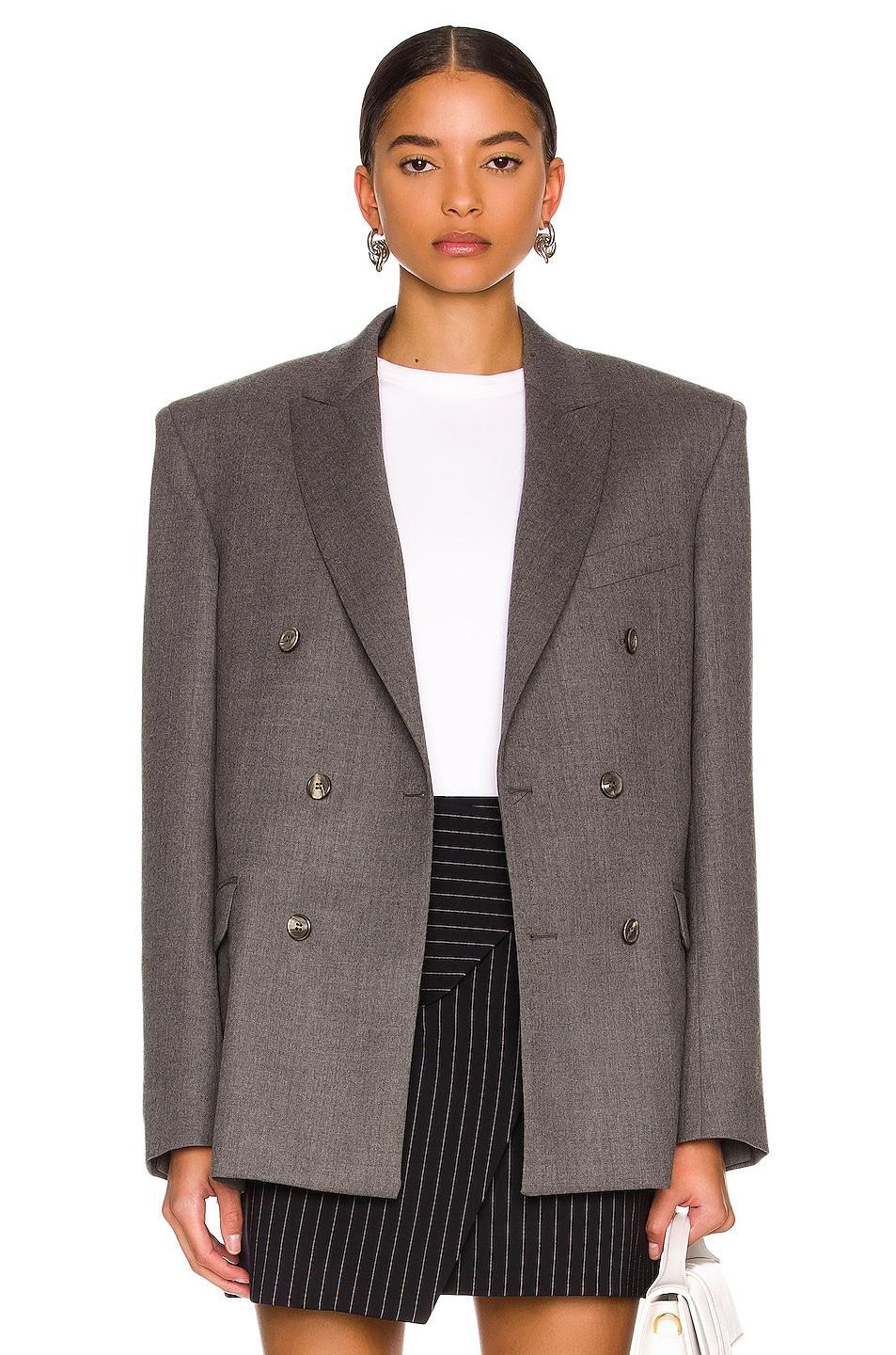 WARDROBE.NYC Double Breasted Blazer Gray. (also in ). Product Image