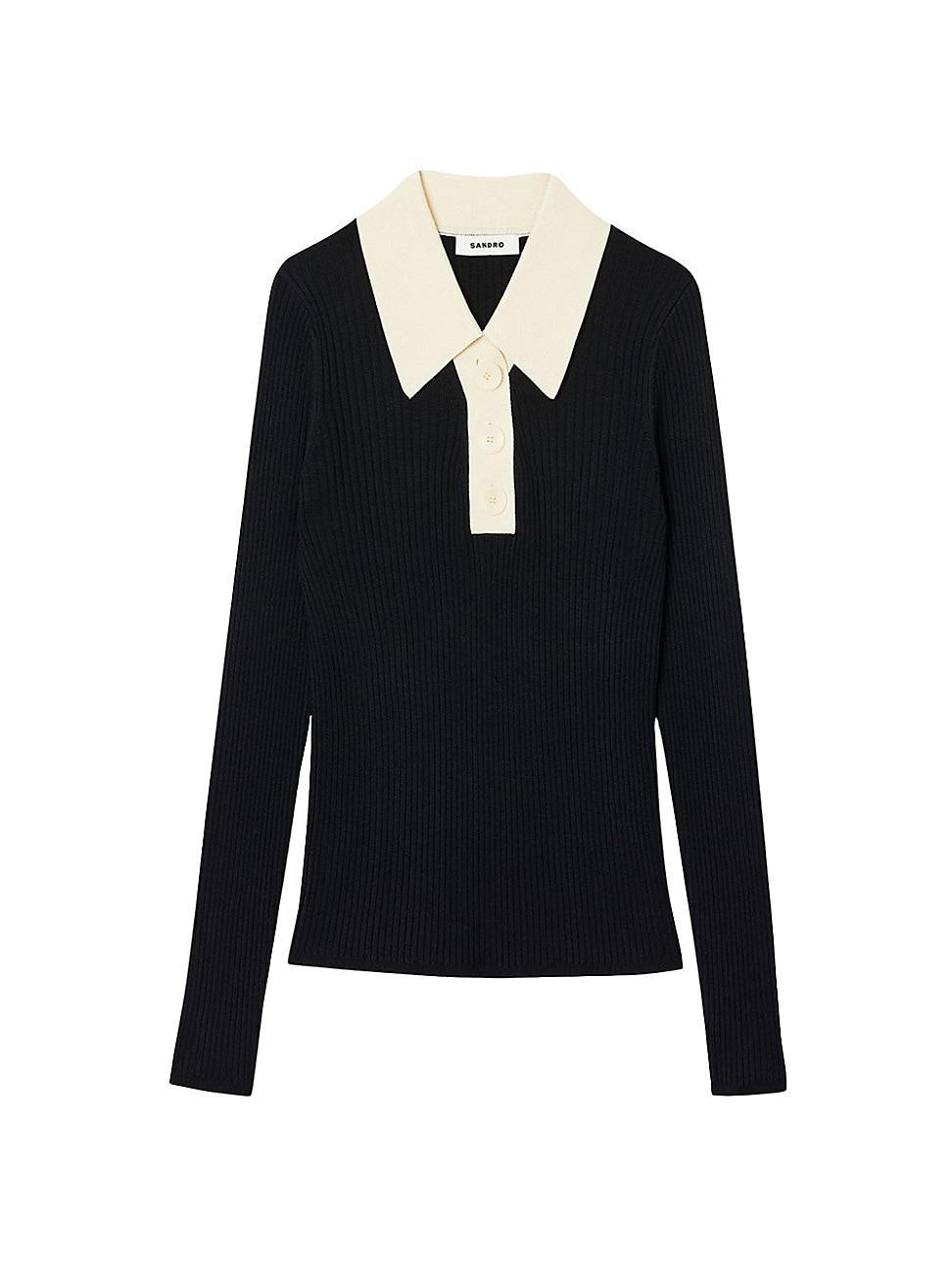 Womens Knit Polo Neck Jumper Product Image