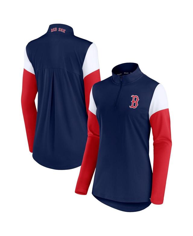 Womens Fanatics Branded /Red Boston Red Sox Authentic Fleece Quarter-Zip Jacket Blue Product Image