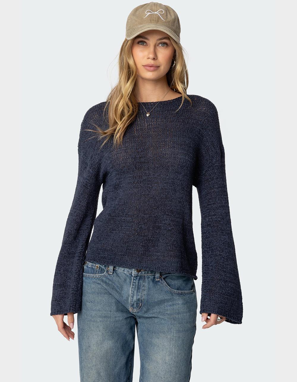 EDIKTED Drop Shoulder Light Knit Sweater Product Image