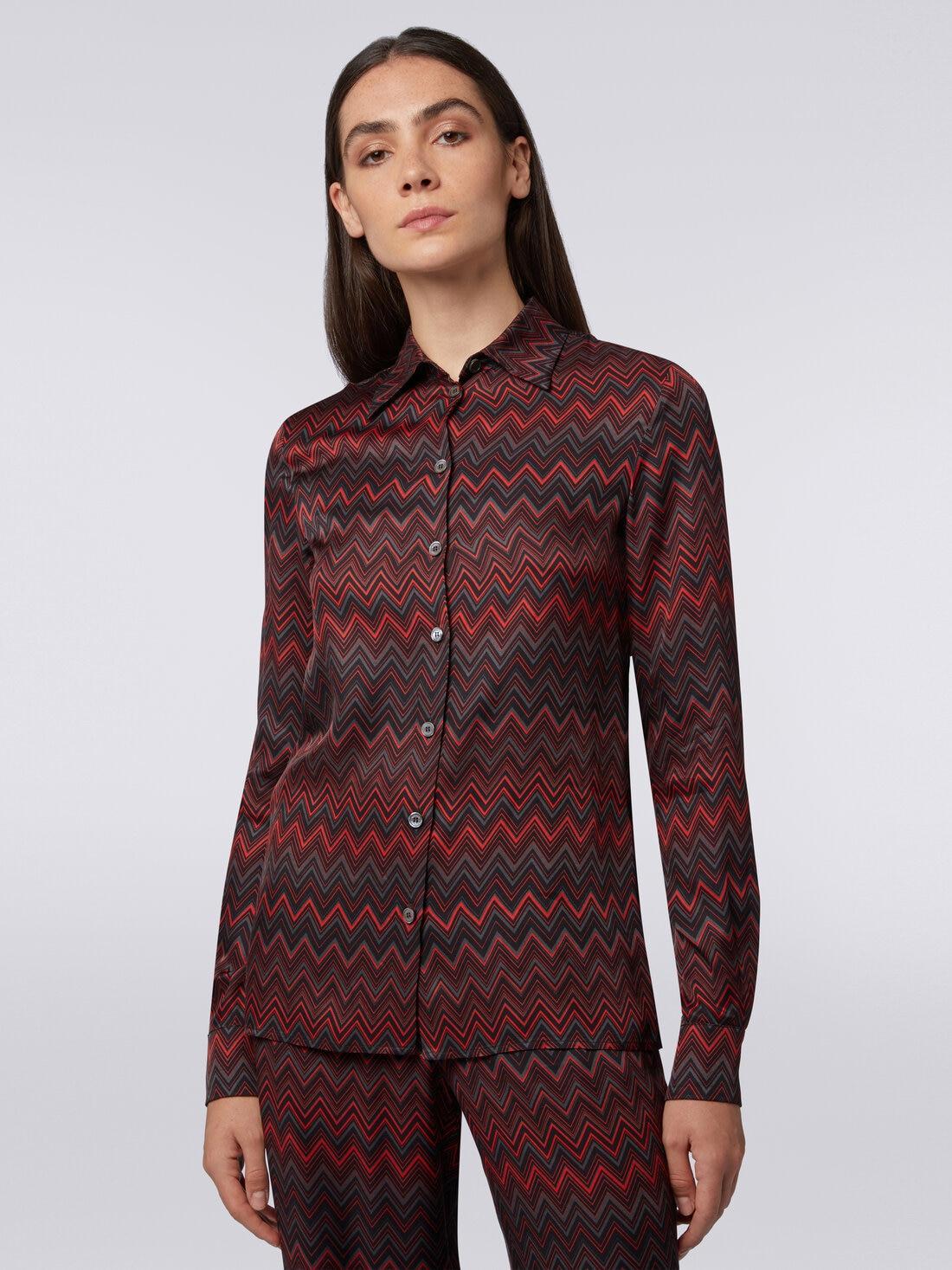 Shirt in zigzag jacquard viscose Multicoloured | Missoni product image