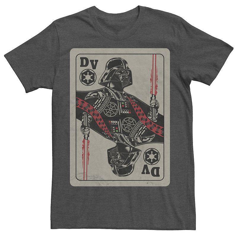 Mens Star Wars Darth Vader Playing Card Tee Grey Heather Product Image