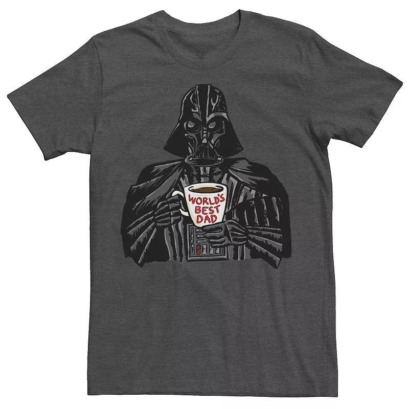 Mens Star Wars Fathers Day Vader Worlds Best Dad Mug Tee Grey Heather Product Image