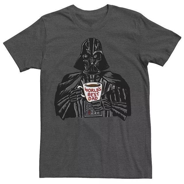 Mens Star Wars Fathers Day Vader Worlds Best Dad Mug Tee Grey Heather Product Image