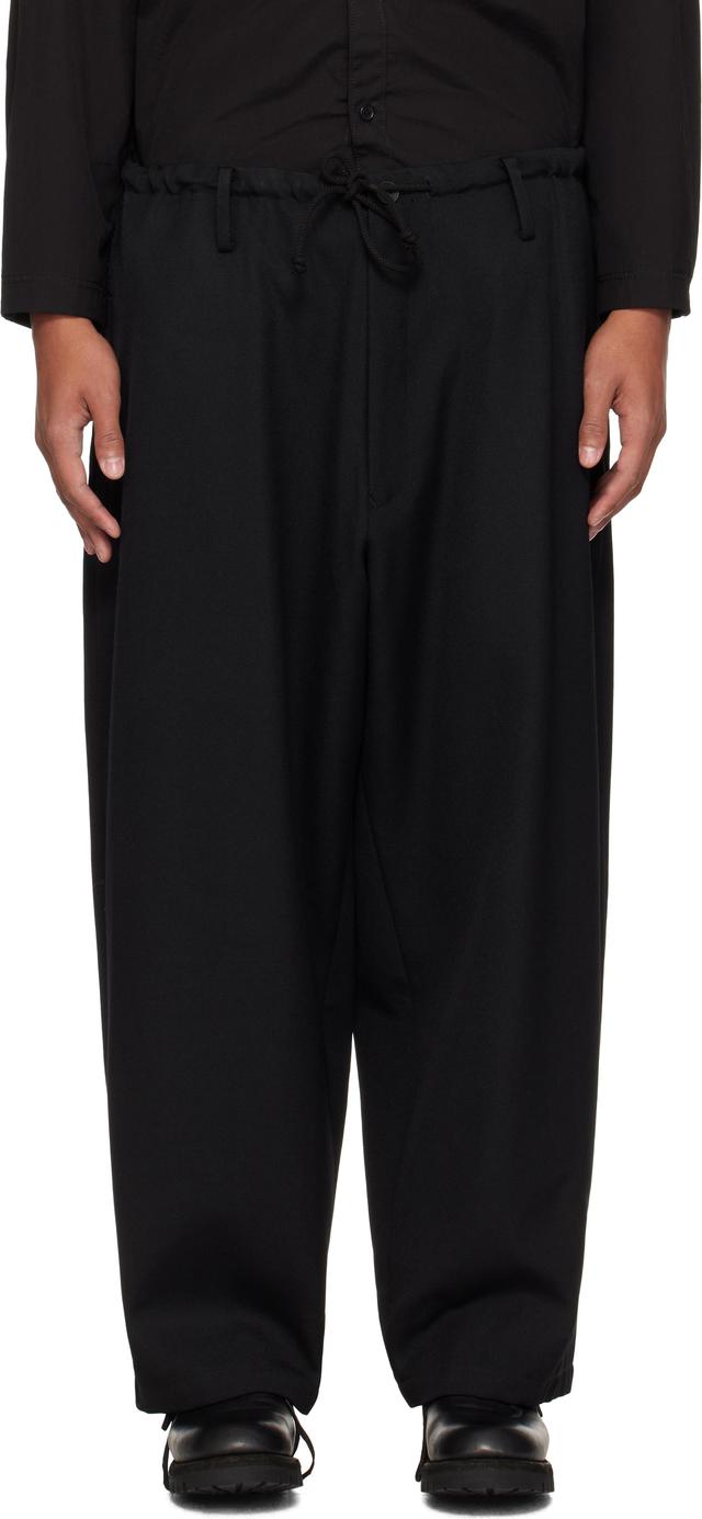 Black Army Gabardine Waste String Trousers Product Image