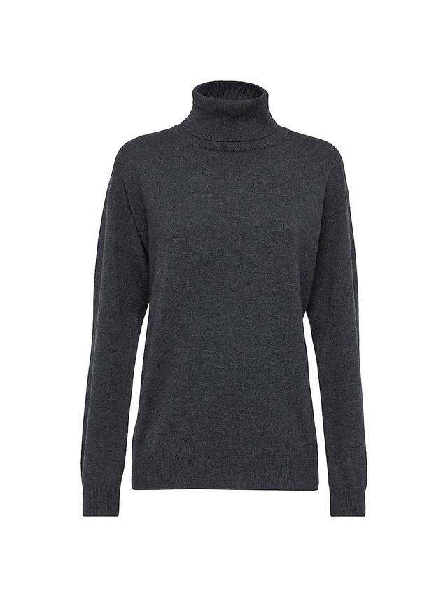 Womens Cashmere Turtleneck Sweater with Monili Product Image