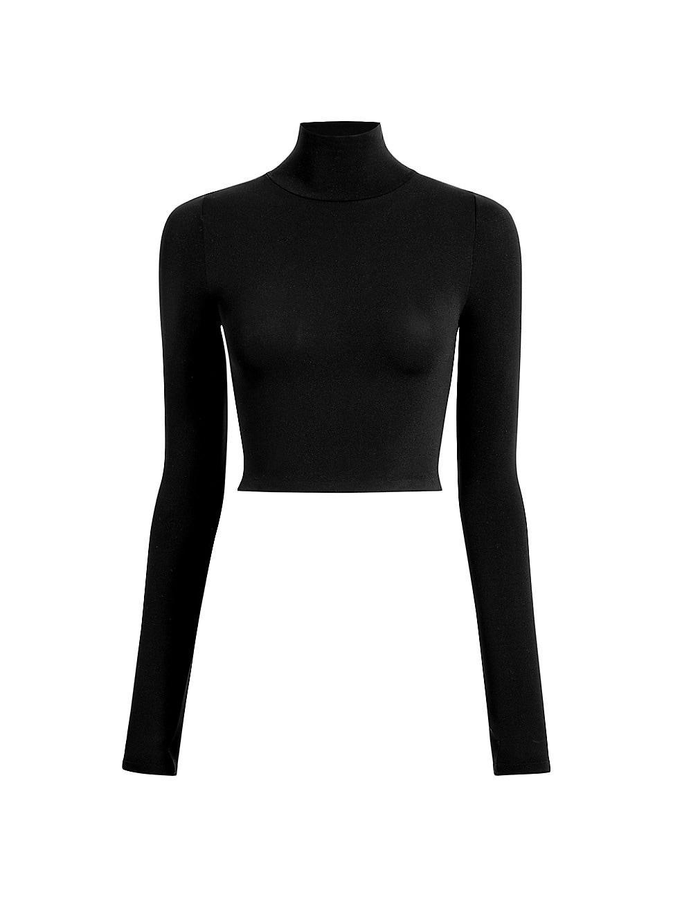 Womens Ballet Body Turtleneck Crop Top Product Image