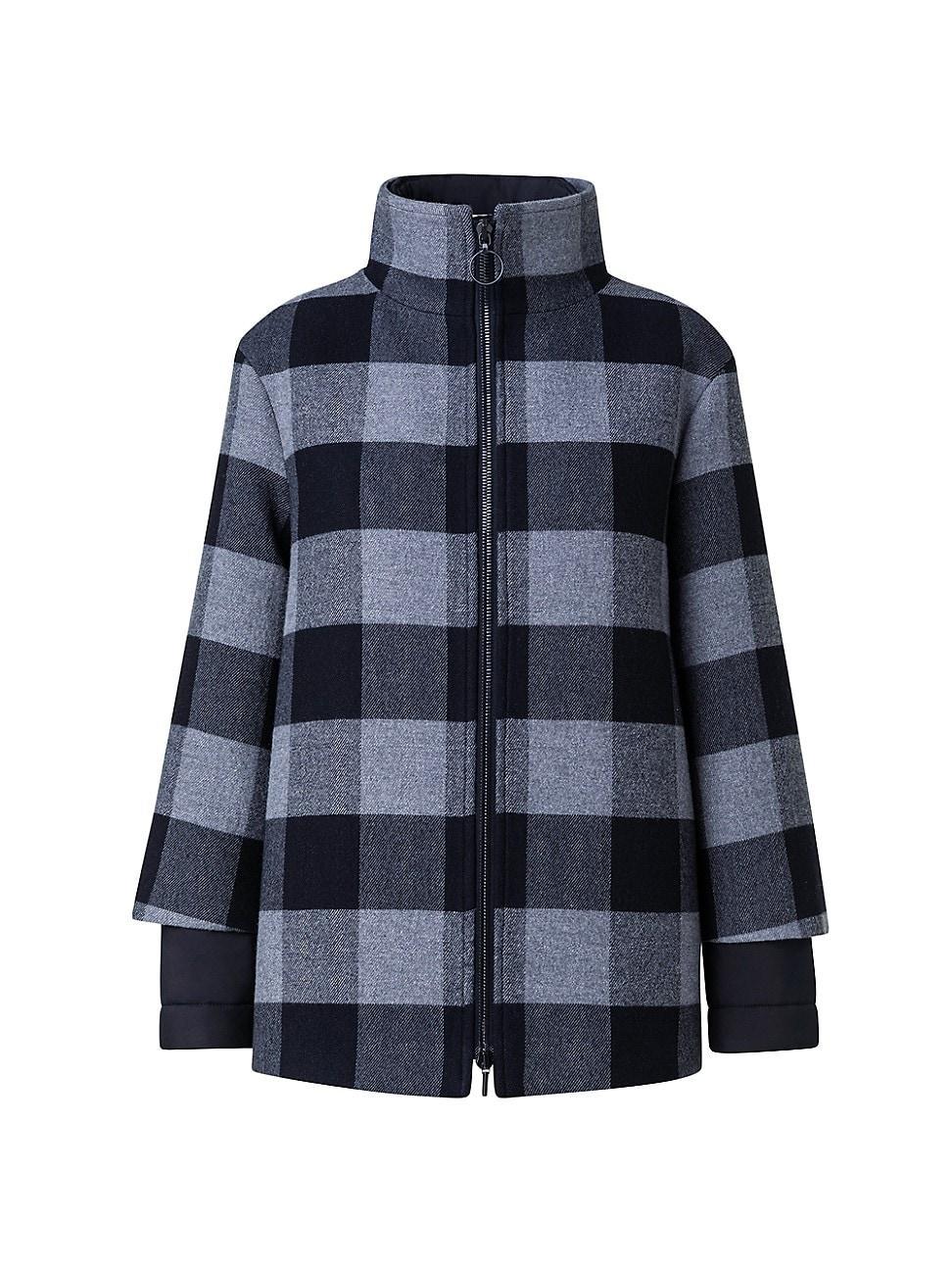 Womens Check Double Layered Coat Product Image