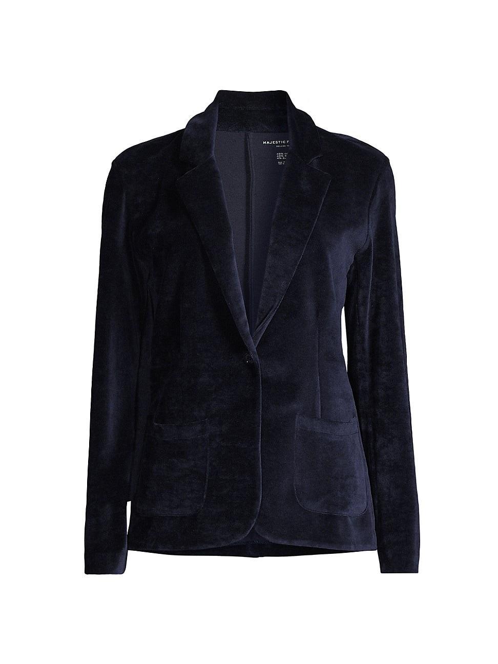 Womens Velour One-Button Blazer Product Image