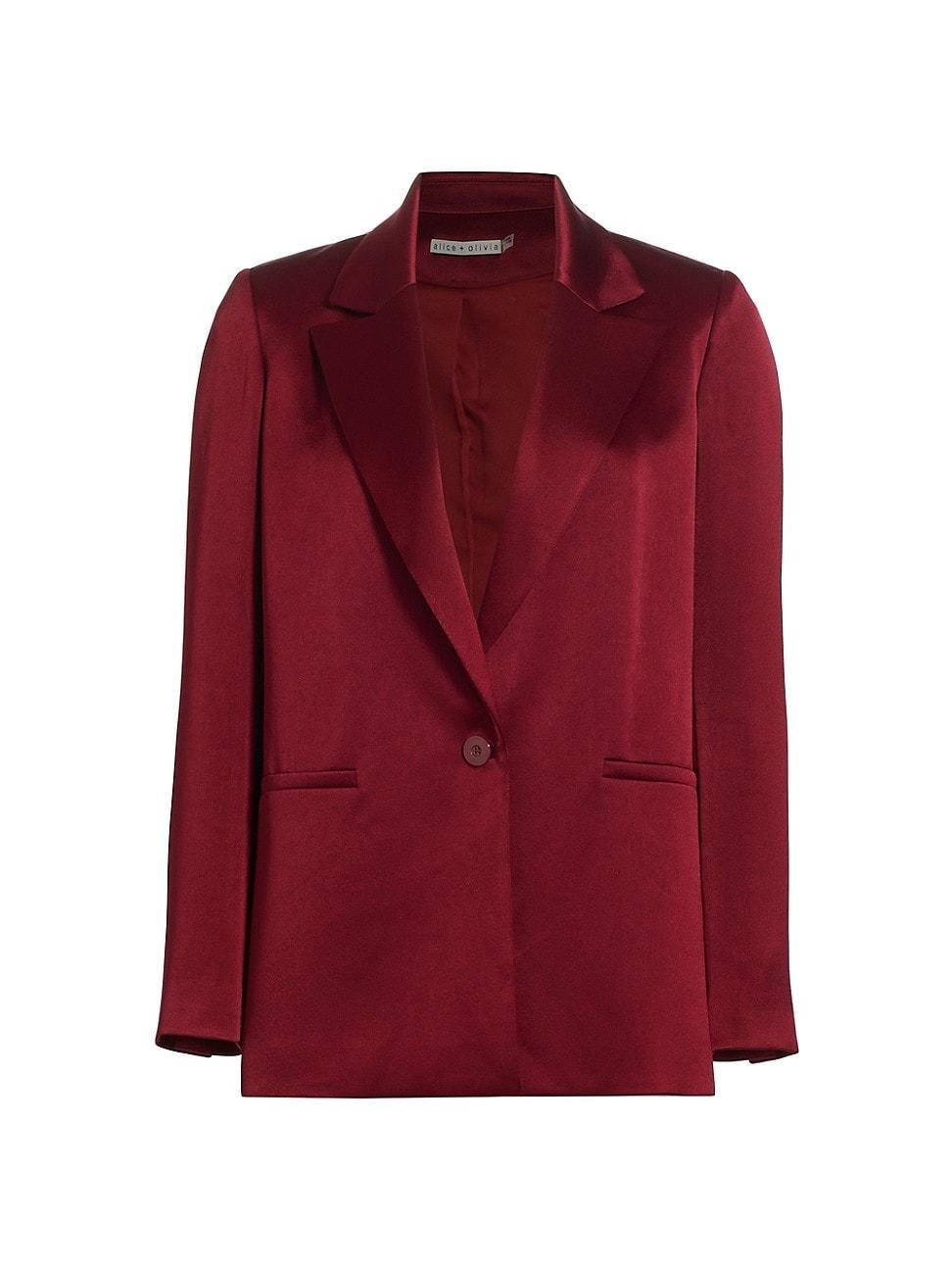 Womens Denny Single-Breasted Satin Blazer Product Image