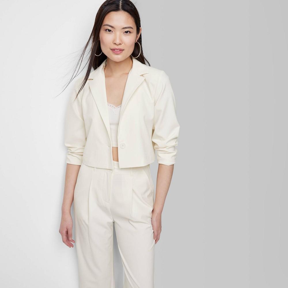 Womens Cropped Blazer - Wild Fable Off-White L Product Image