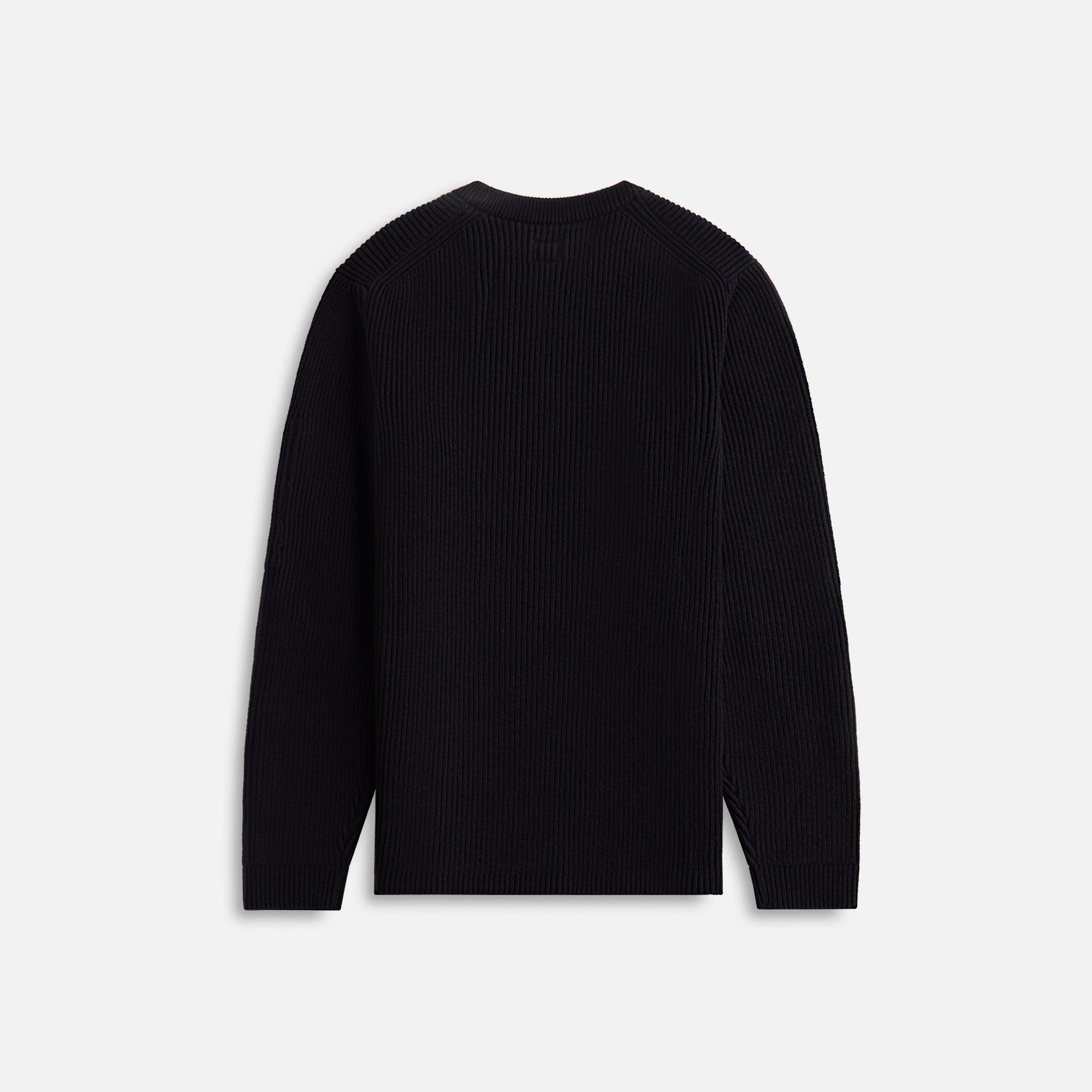 C.P. Company Full Rib Crewneck Knit - Black Male Product Image