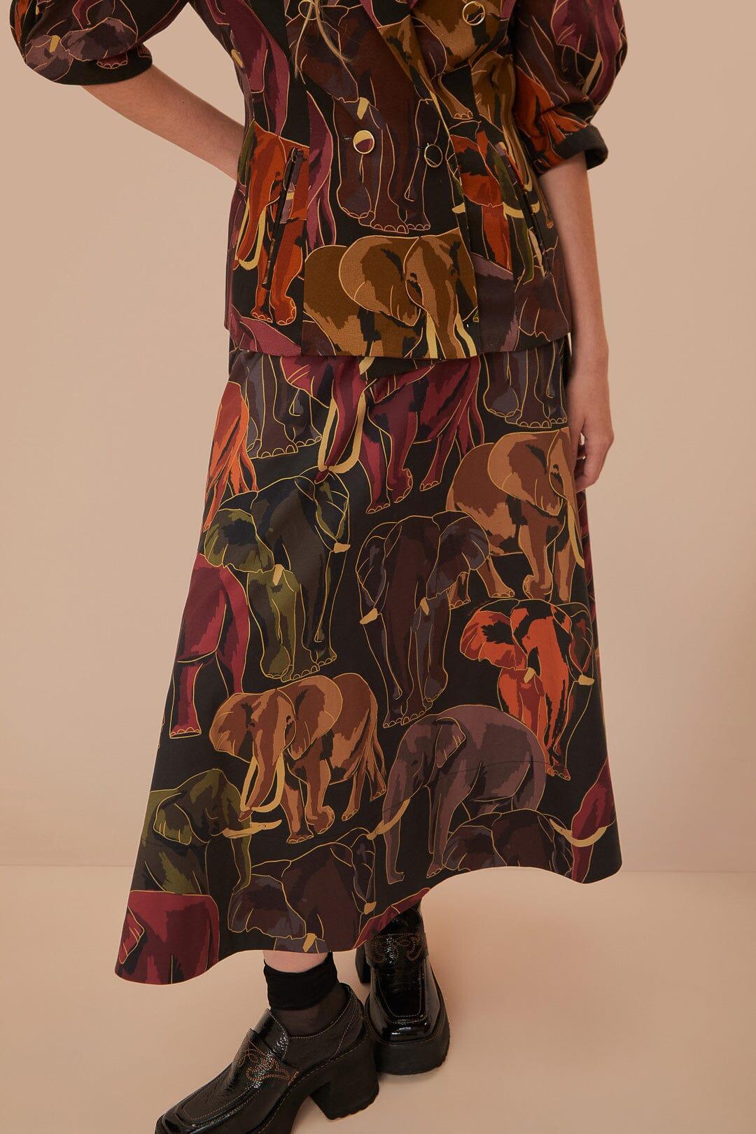 Green Elephants Skirt Product Image