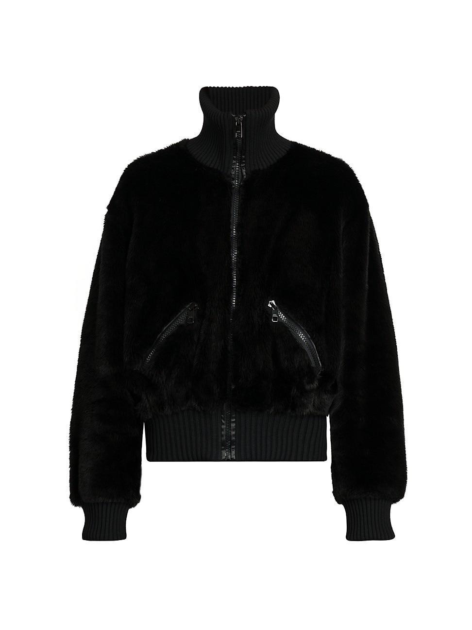 Mens Faux Fur Bomber Jacket Product Image