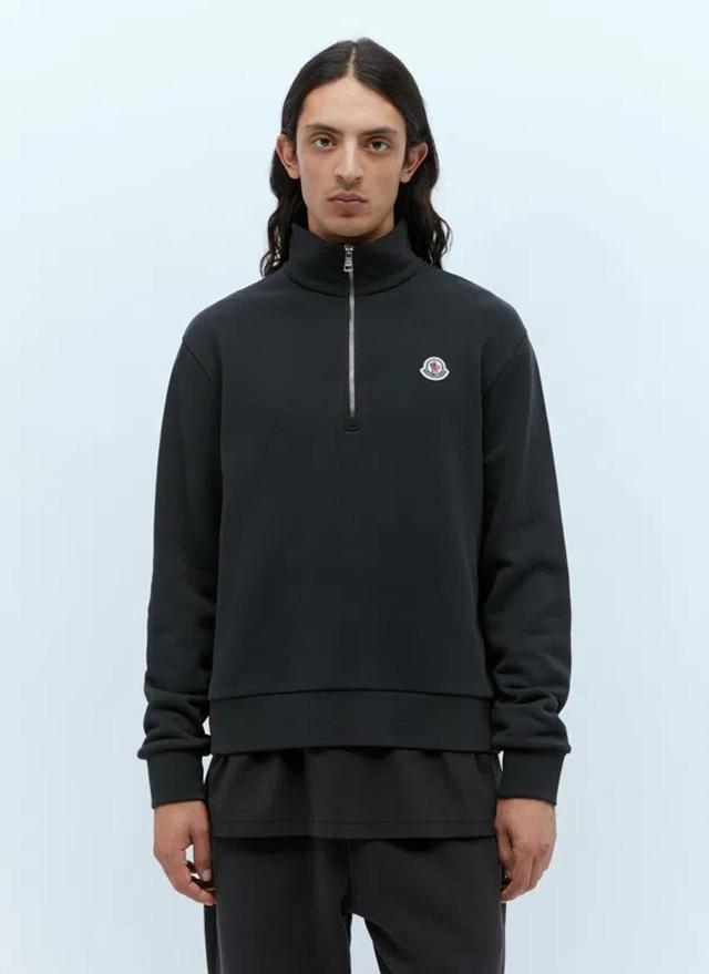 Logo Patch Half-zip Sweatshirt In Black Product Image