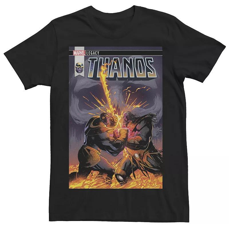 Mens Marvel Thanos Battle Comic Cover Graphic Tee Product Image