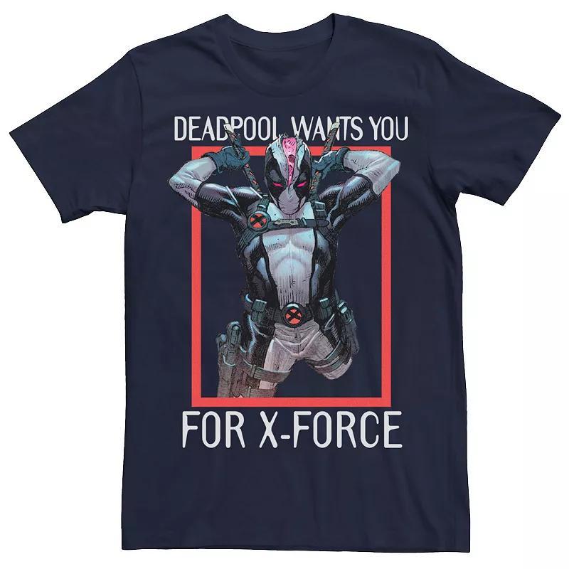 Mens Marvel Deadpool Wants You For X-Force Tee Blue Product Image