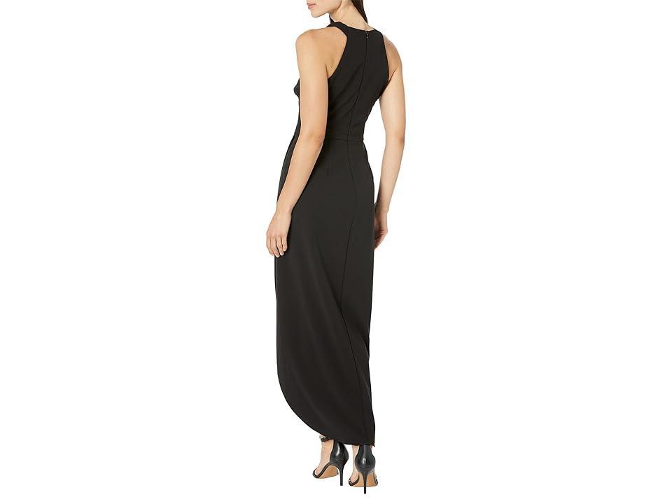 XSCAPE Scuba Crepe Halter Wrap Women's Dress Product Image