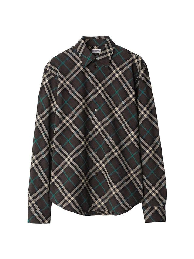 Mens Check Wool-Blend Shirt Product Image