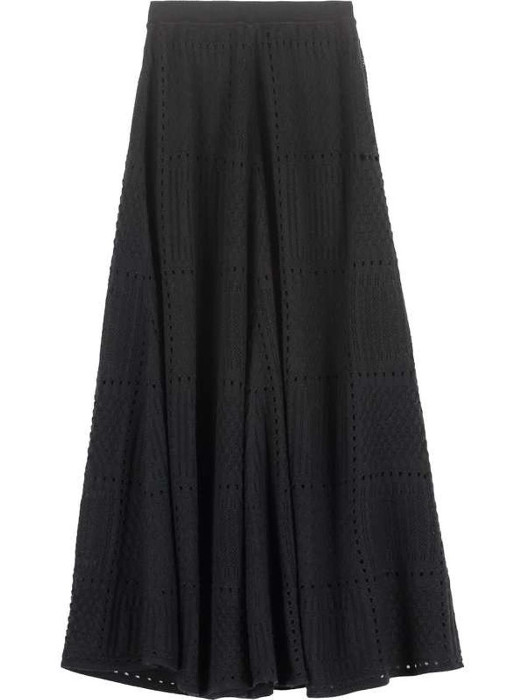 Chloe Ladies Black Full Kniited Midi Skirt Product Image