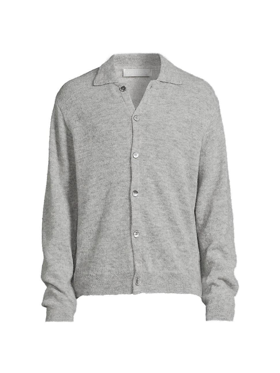 Mens Alpaca-Blend Polo Cardigan Product Image