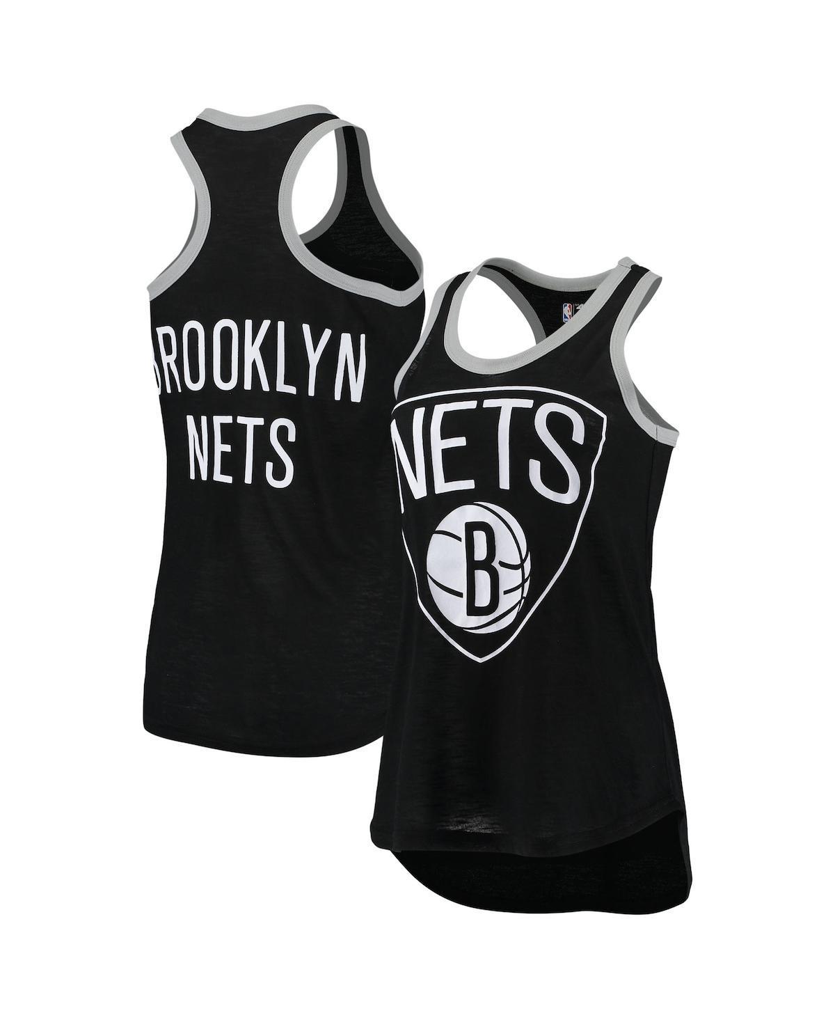 Womens Black Brooklyn Nets Showdown Burnout Tank Top Product Image