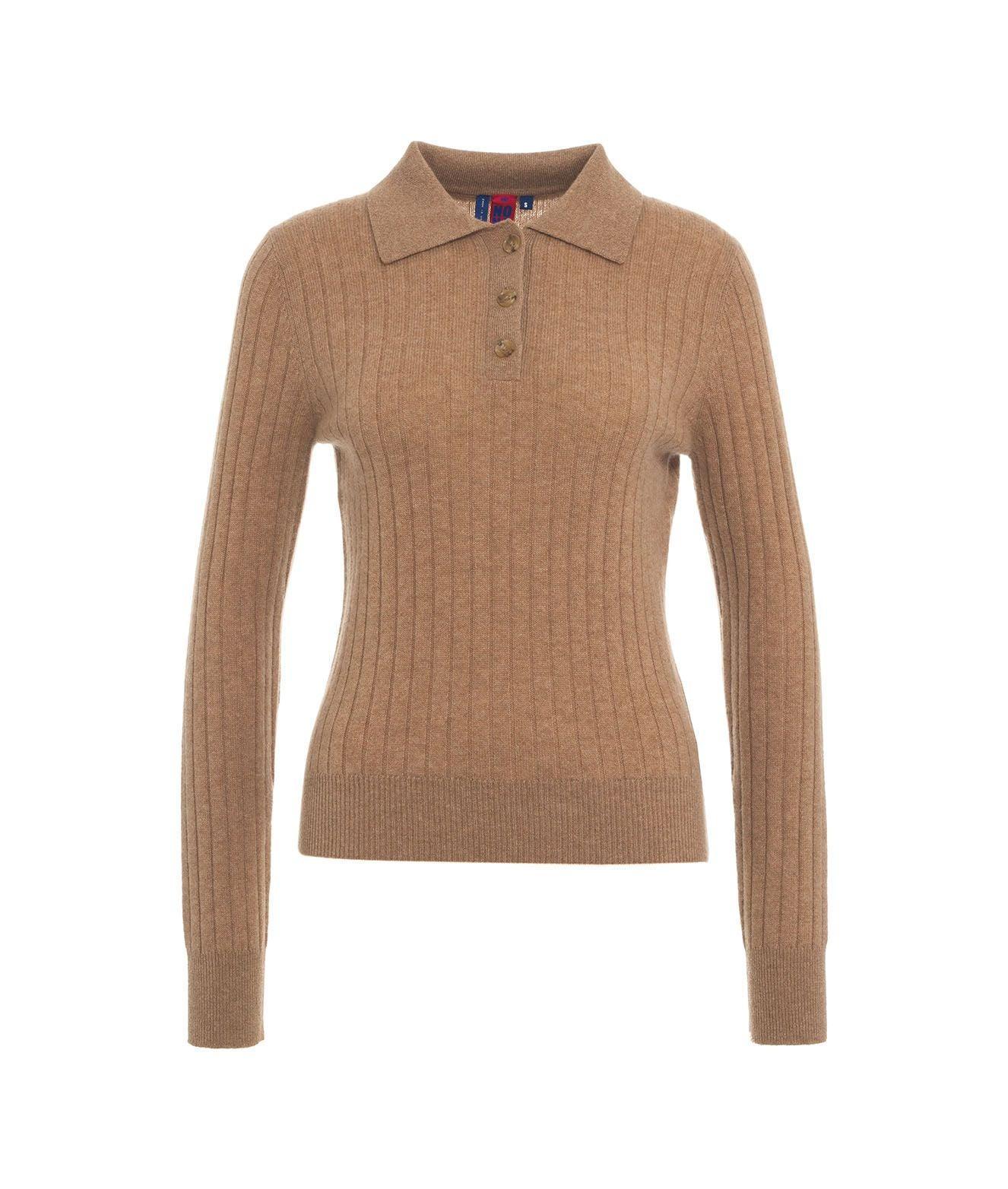 Knit pullover with polo collar in cashmere Product Image